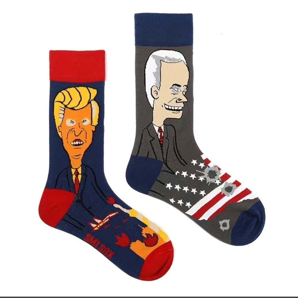 Fun Trump and Biden Political USA Socks. (1 pair) - Picture 2 of 4